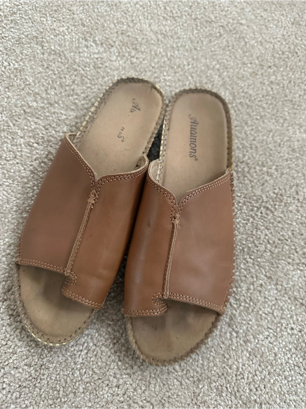 Auditions Brown Leather Slip-On Flats